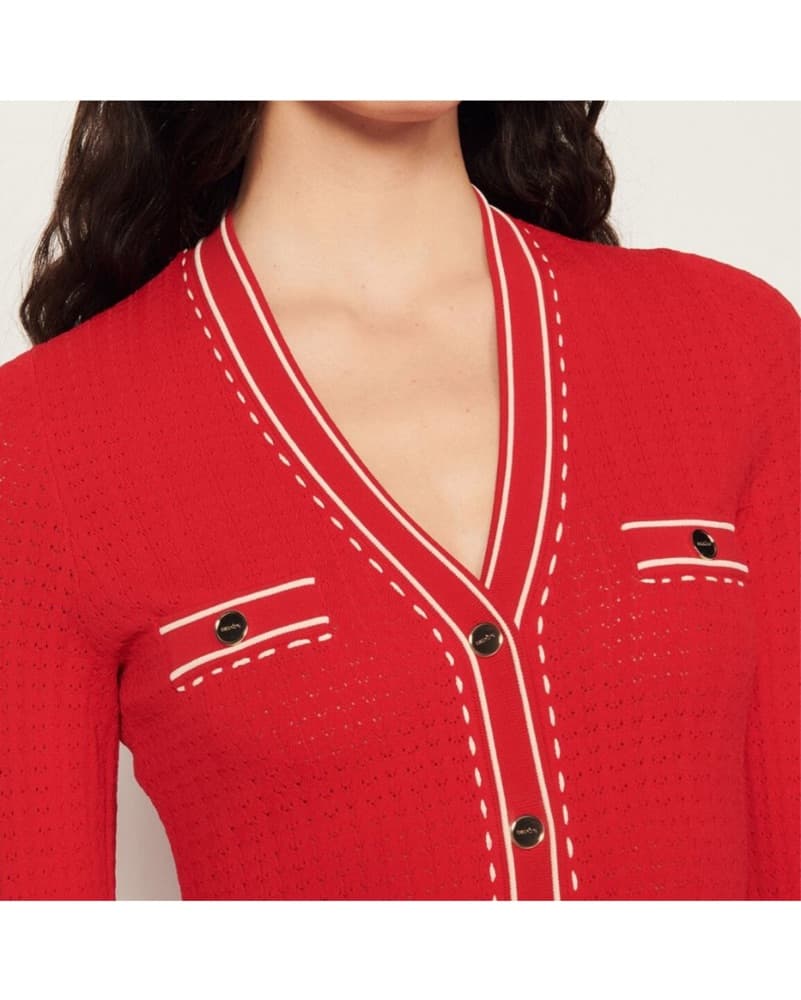 Sandro Esmeralda Knot Button Midi Dress - Image 2