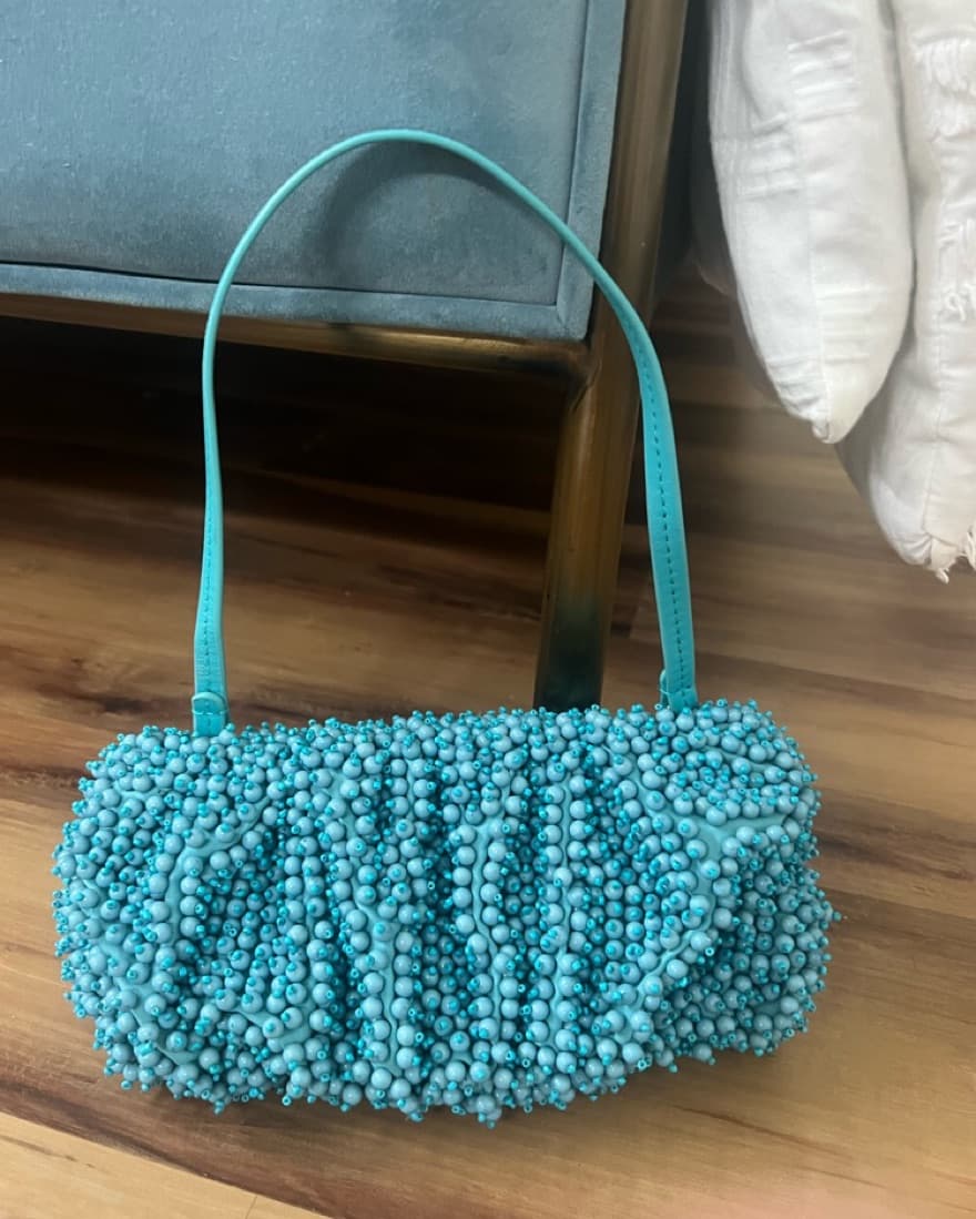 Staud Beaded Bean Clutch In Blue  - Image 2