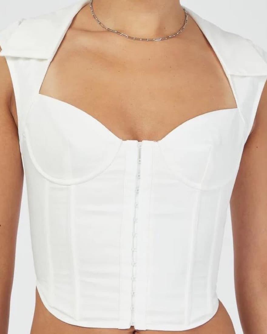 Danielle Guizio White Bustier Corset - Image 4