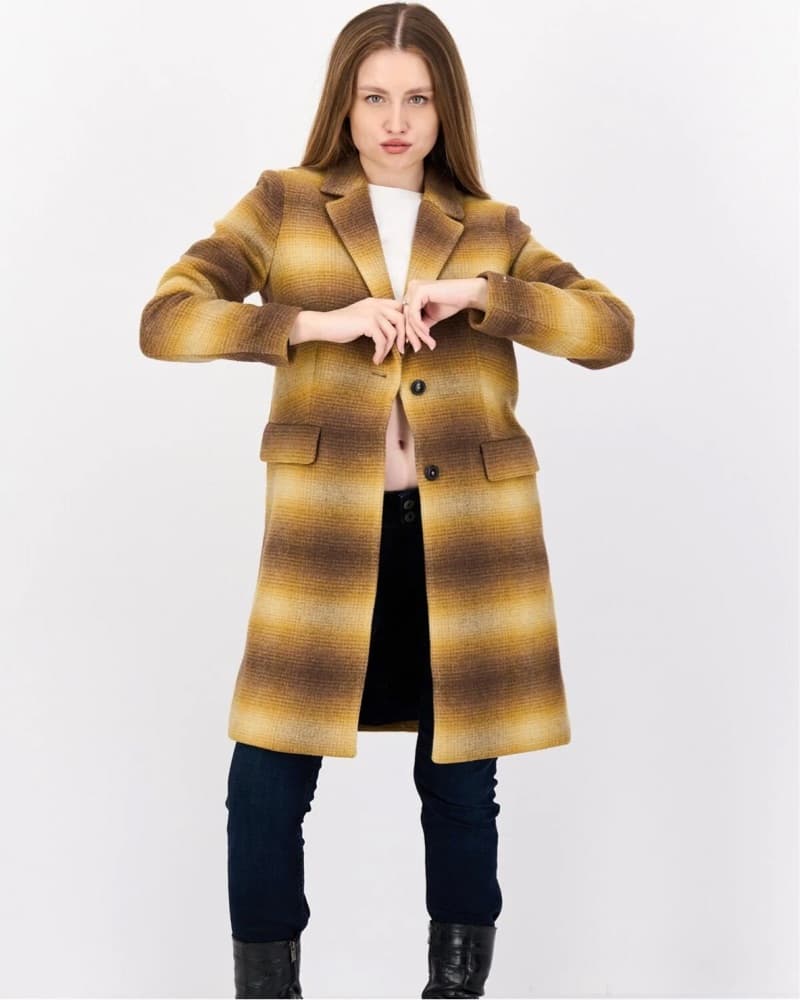 Tommy Hilfiger Retro Plaid Wool Coat - Image 1