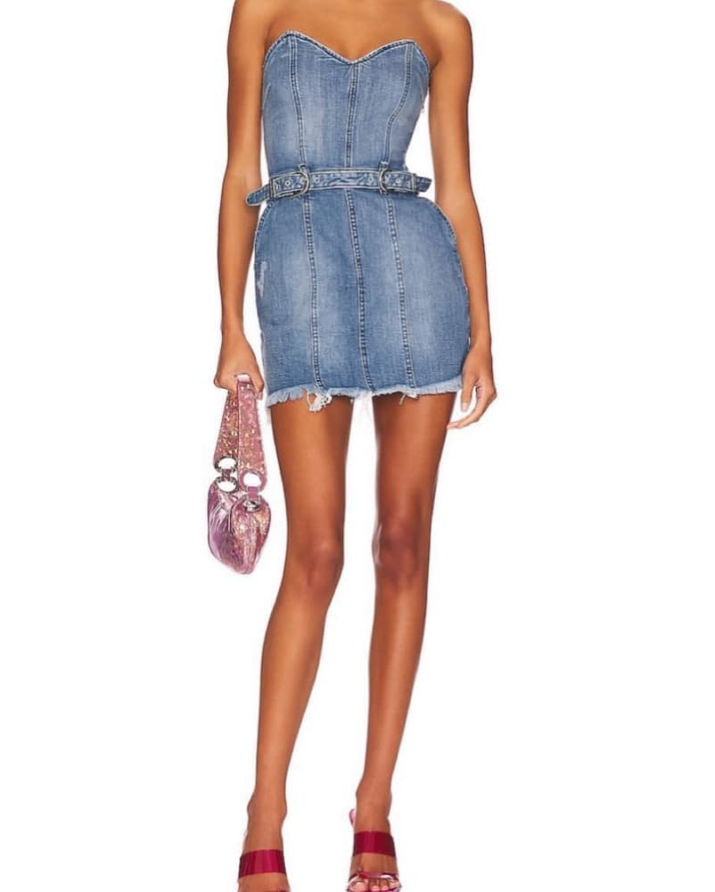 Revolve Jean Mini Dress - Image 1
