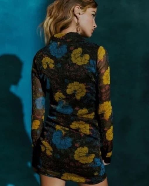 UO Heather Fitted Lurex Shirt Dress - Image 3