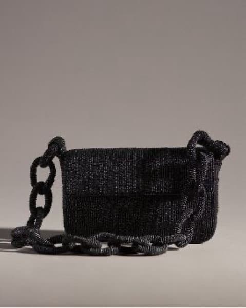 Sparkling Black Beaded Bag - Image 1