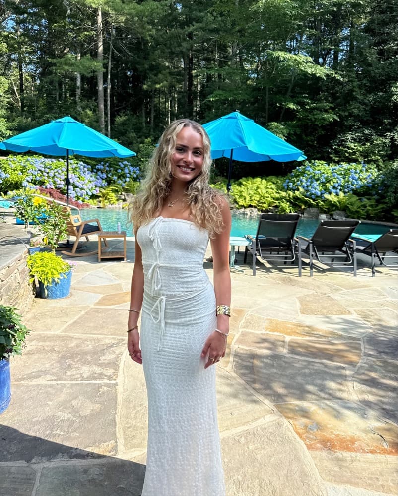 White 2 Piece Top And Maxi Skirt - Image 1