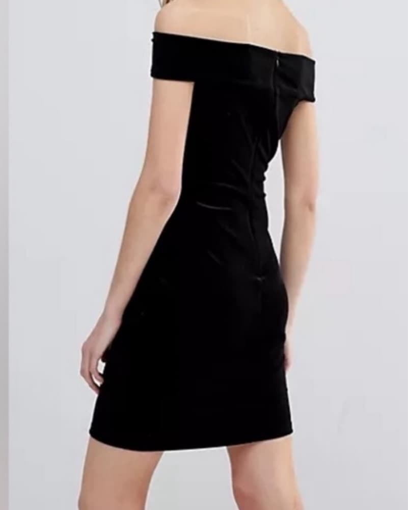 Black Velvet Mini Dress - Image 2