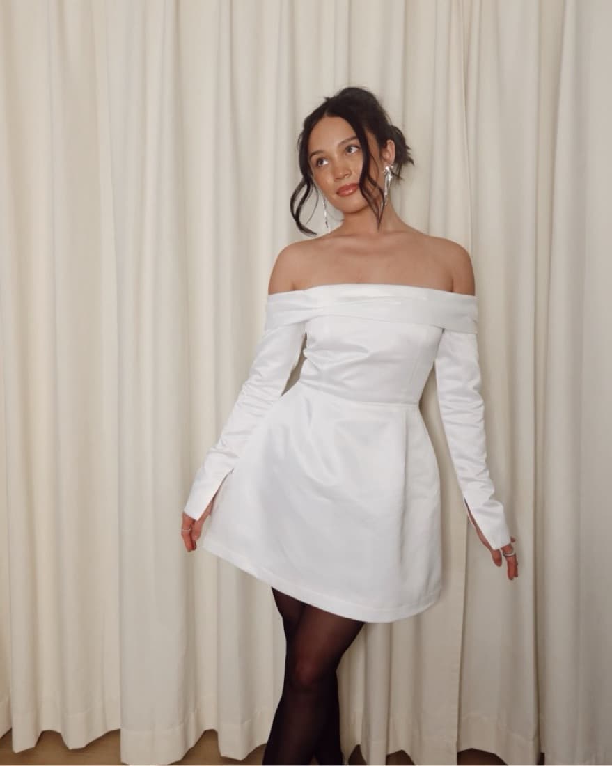 Bridal Off-the-Shoulder White Dress - Image 1