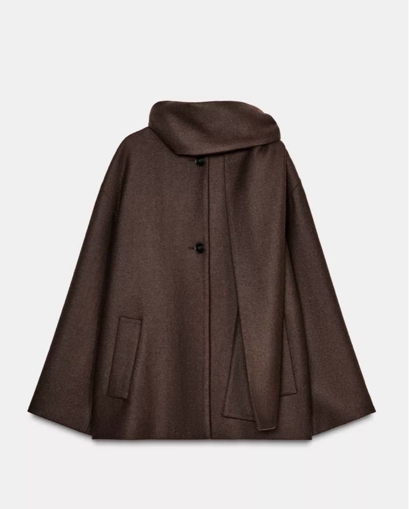 Wool Blend Scarf Coat - Image 3