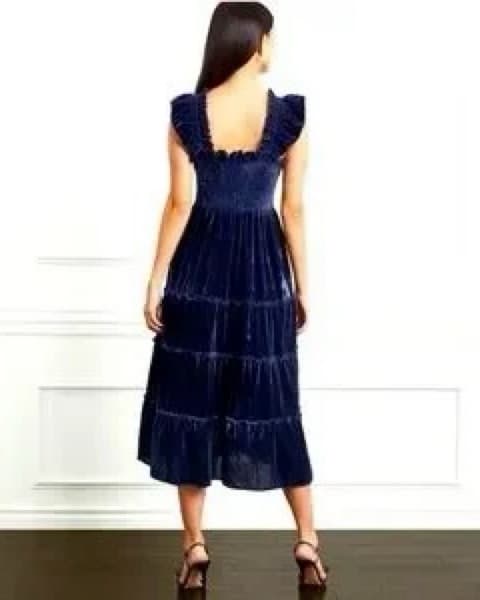 Hill House Blue Velvet Nap Dress - Image 2