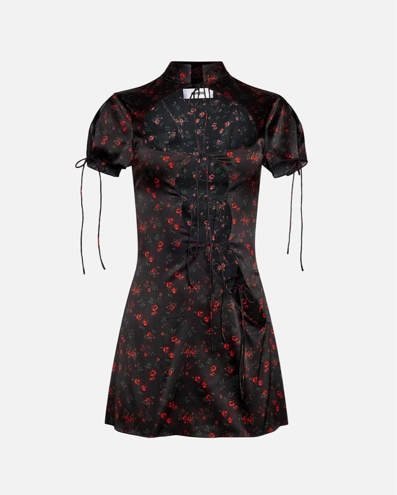 Guizio Cut Out Tie Babydoll Dress - Image 2
