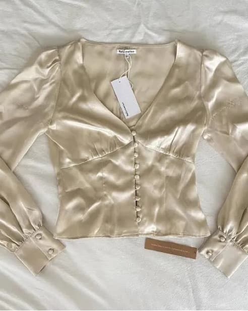 Reformation Cadence Silk Top - Image 4