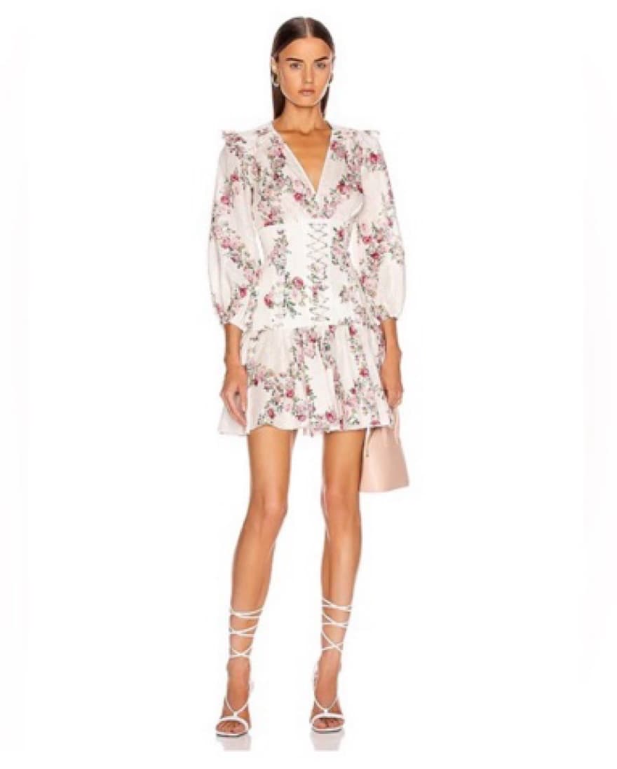 Zimmermann Floral Linen Mini Dress - Image 3