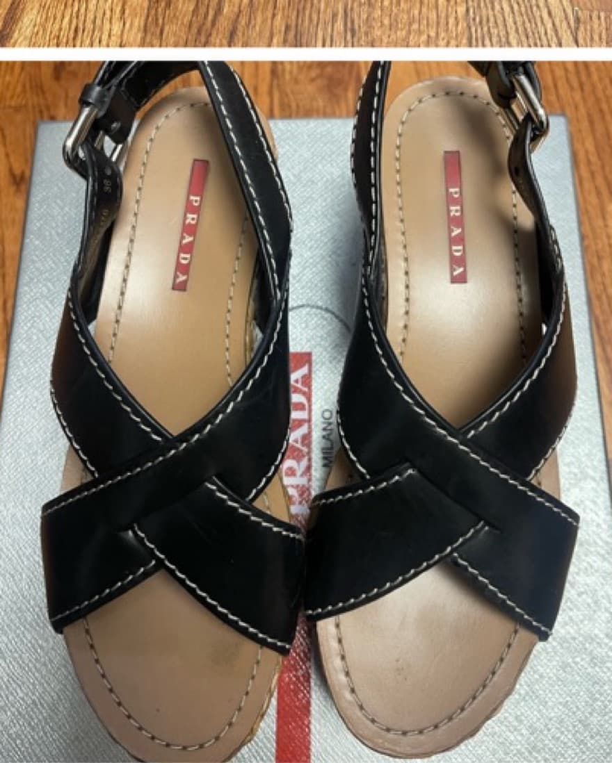 Prada Wedge Sandals - Image 4
