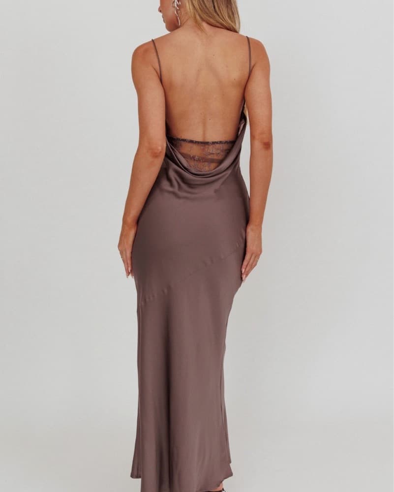 Emmerson Cut-Out Cowl Neck Dress Warm Gr - Image 2
