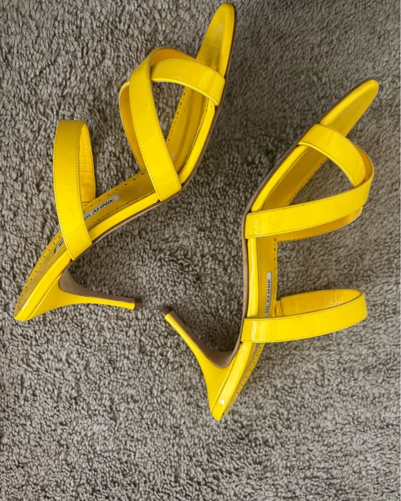 Vibrant Yellow Strappy Sandals - Image 3