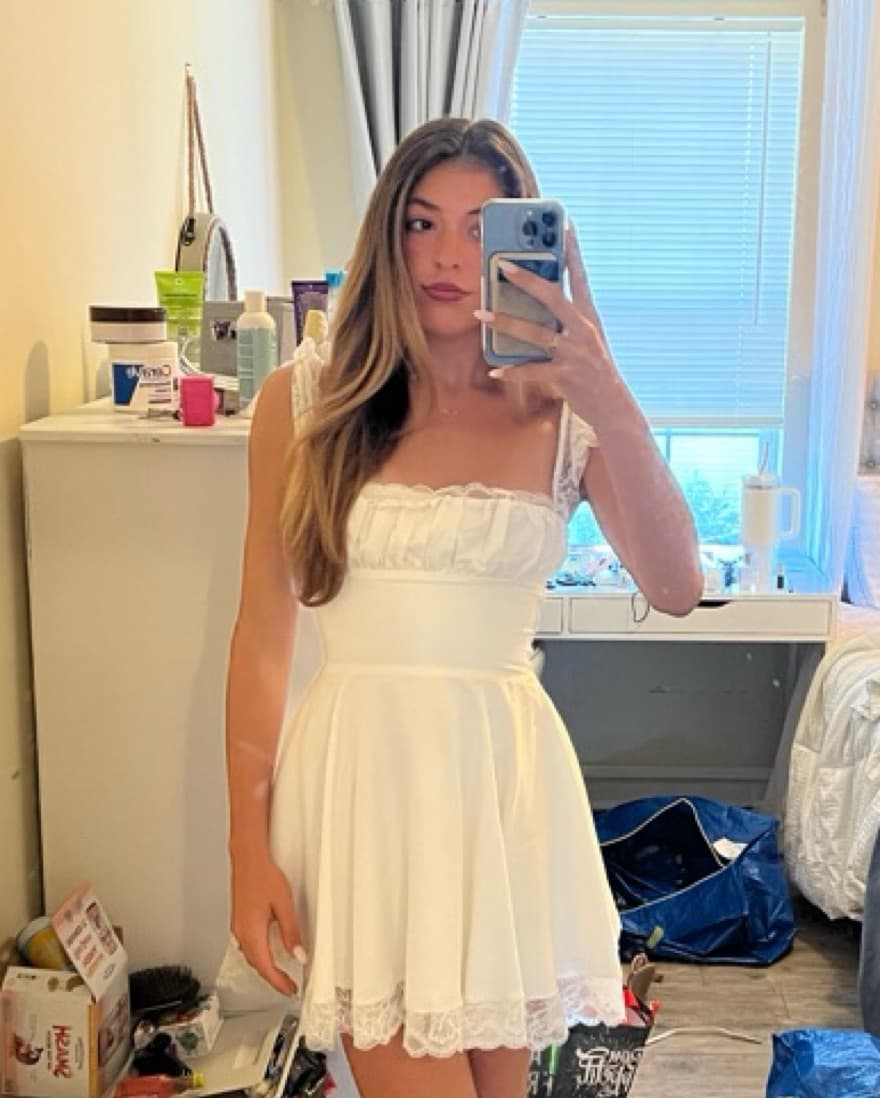 Kaia Lace Trim Fit & Flare Minidress - Image 3