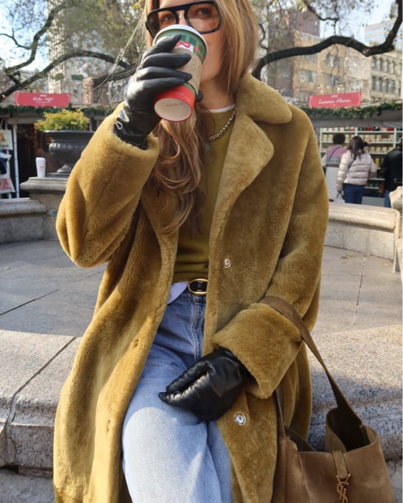 Nour Hammour Chartreuse Fur Coat - Image 2