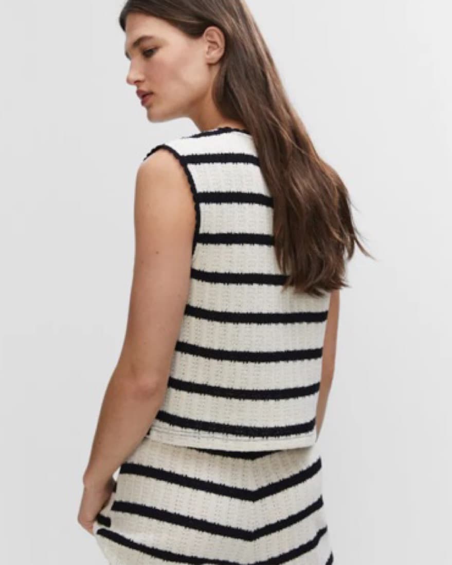 MANGO crochet striped top - Image 4