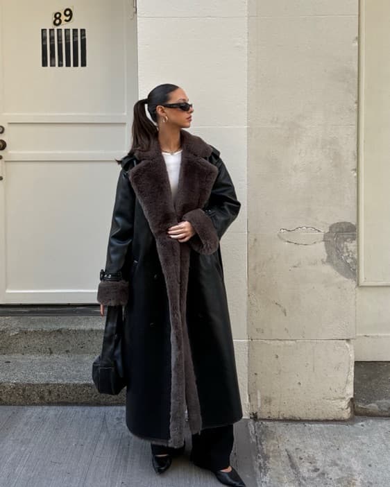Vegan Leather Coat - Image 1