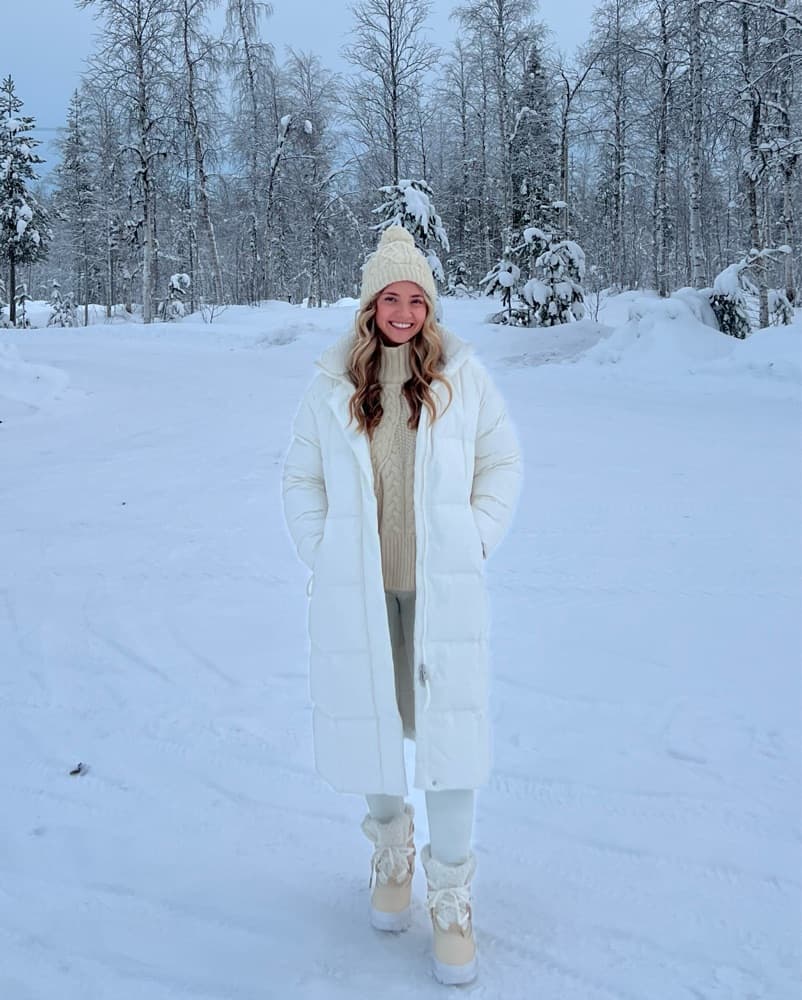 Aritzia White Long Puffer - Image 1