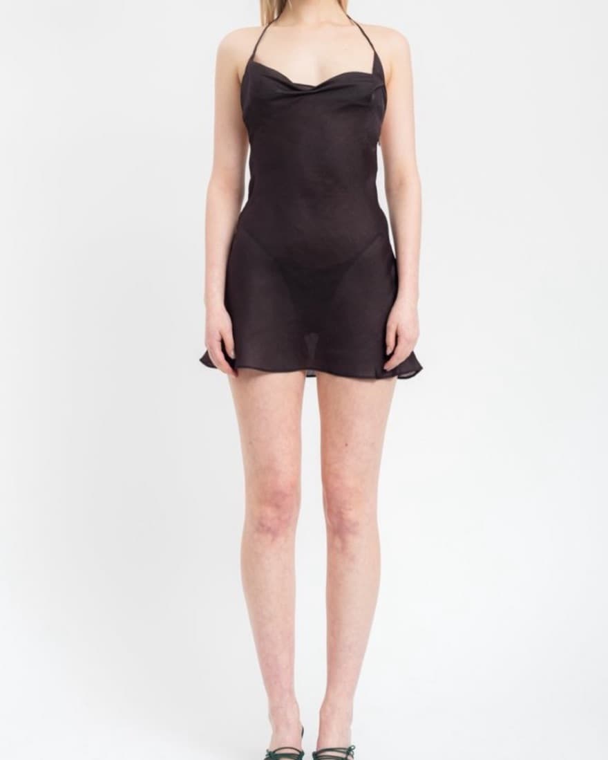 Danielle Guizio | Sheer Cowl Slip Dress - Image 1