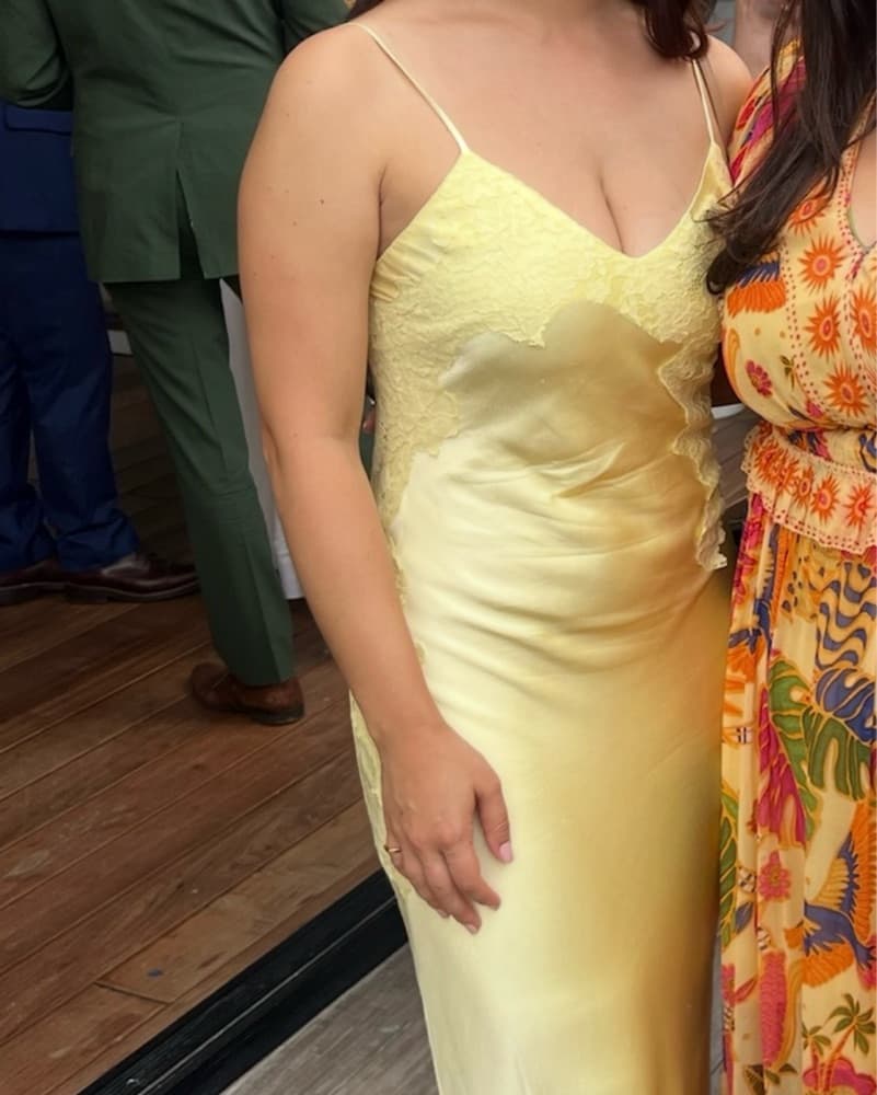 Avoco Lace Detail Dress In Canary Yellow - Image 4