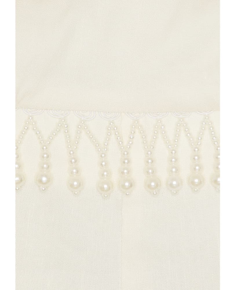 Perla Fringe Mini Dress In Pearl - Image 4