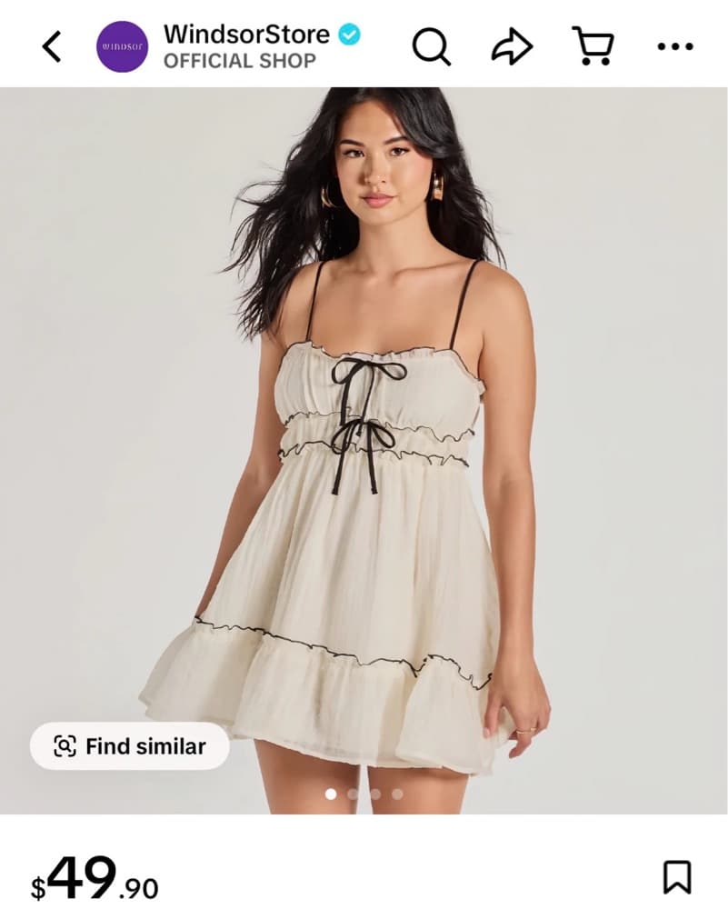 Ivory Bow Dress - Image 2