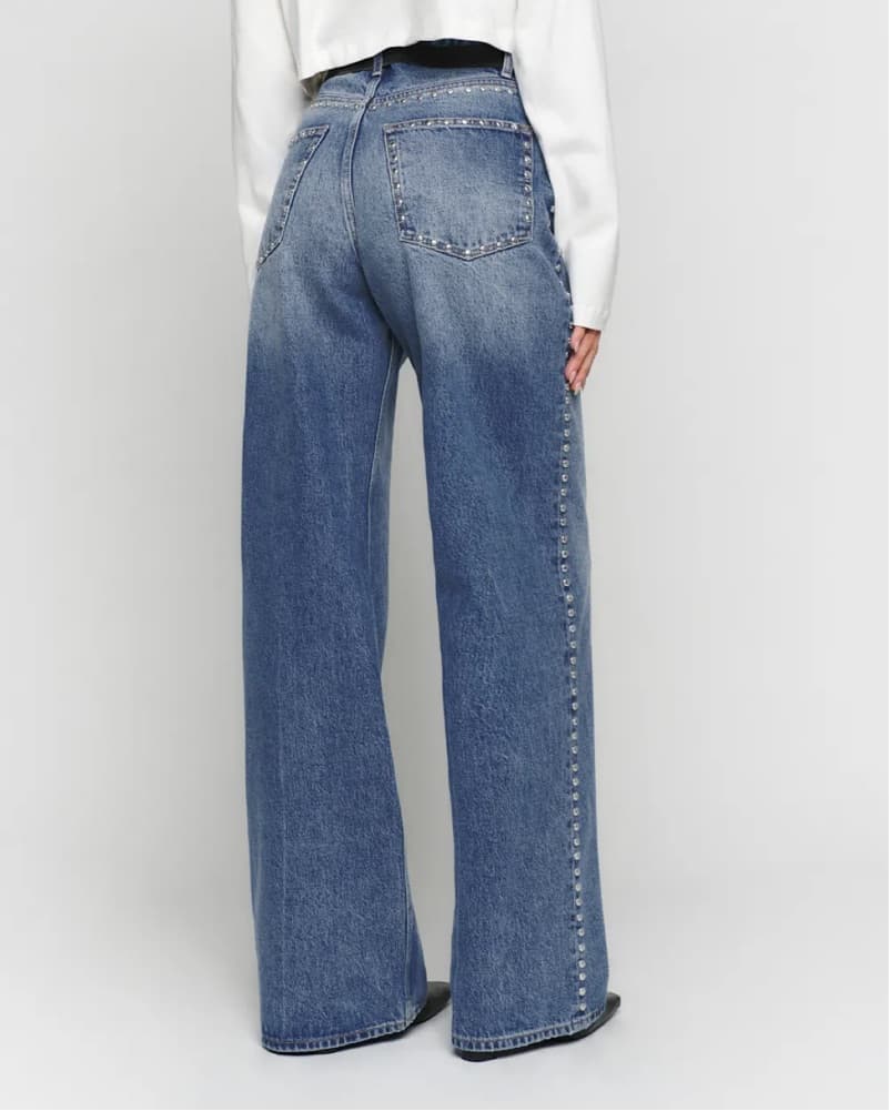 Studded High Rise Reformation Jeans - Image 1