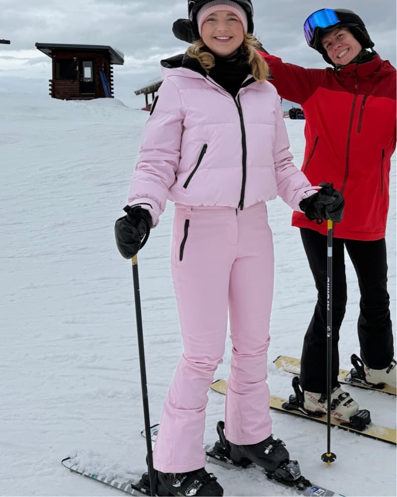 Zara Pink Ski Set Coat & Pant M - Image 2