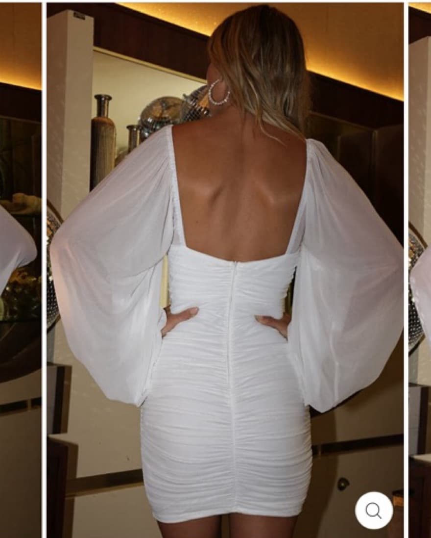 ALESSANDRA WHITE MESH MINI DRESS - Image 4