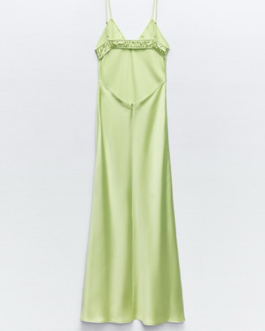 Satin Effect Midi Slip Dress - Image 5