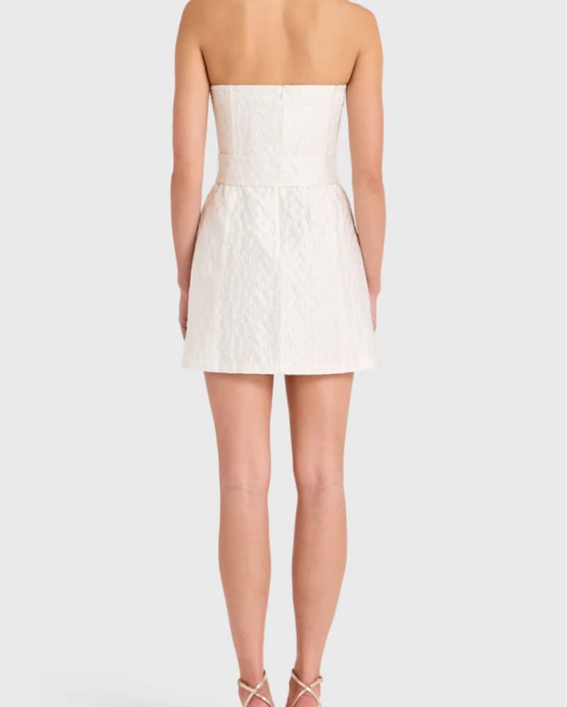 White Amanda Uprichard Fae Mini Dress - Image 3