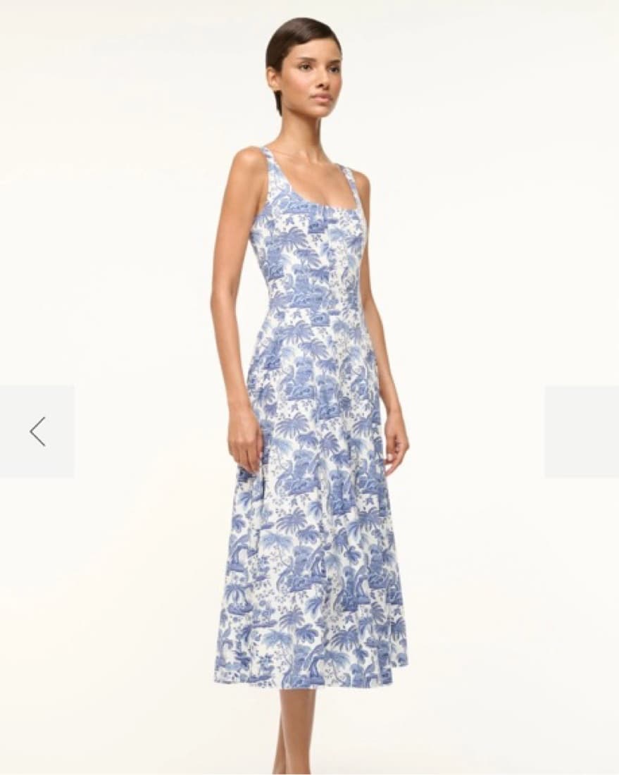 STAUD Wells Blue Toile Dress - Image 2