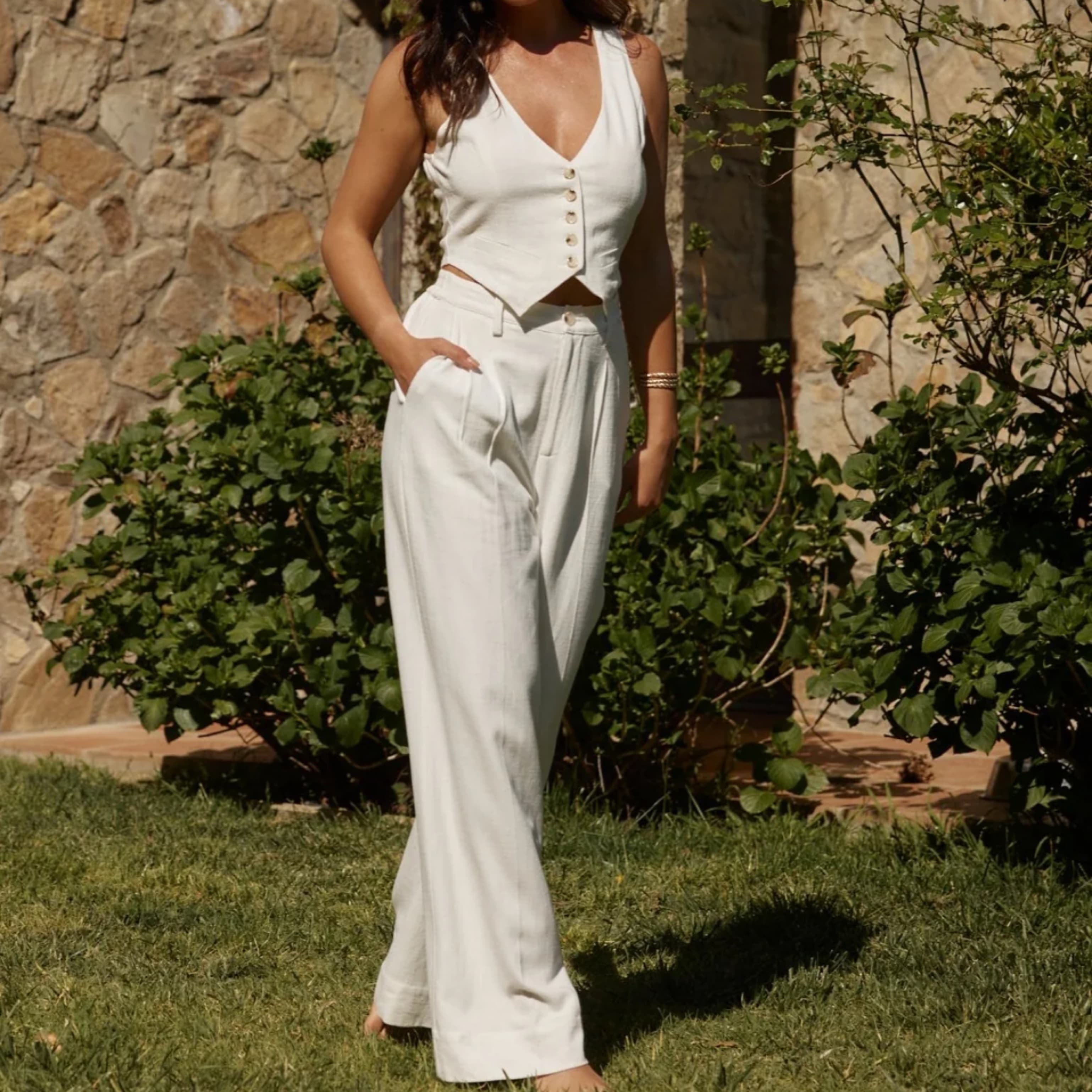 Diane White Linen Set  - Image 1