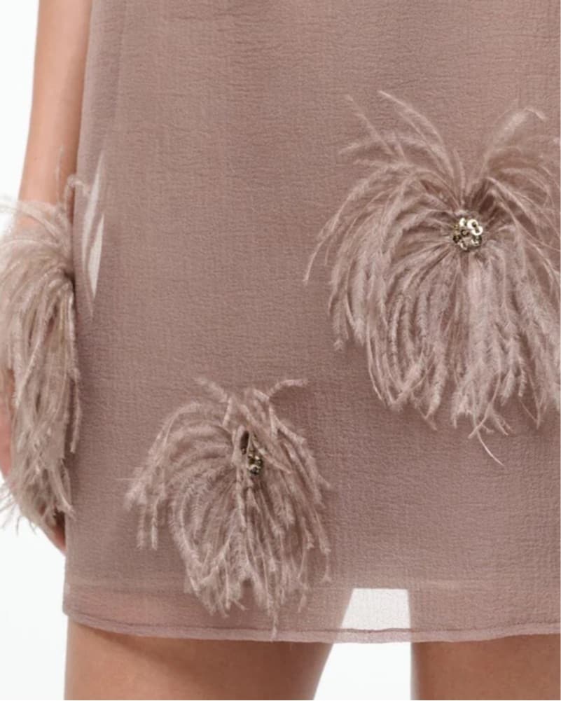 STAUD Albee Mini Dress Truffle - Image 4