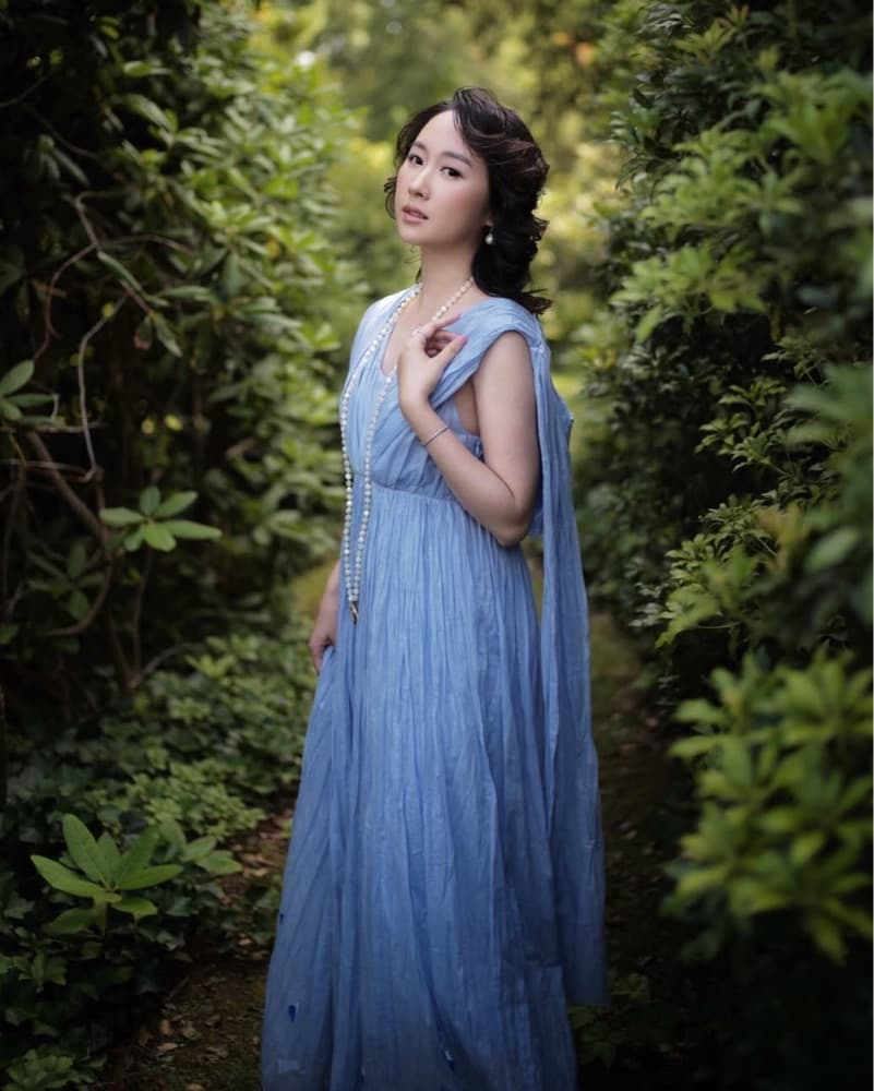 Ethereal Pleated Blue Gown - Image 5