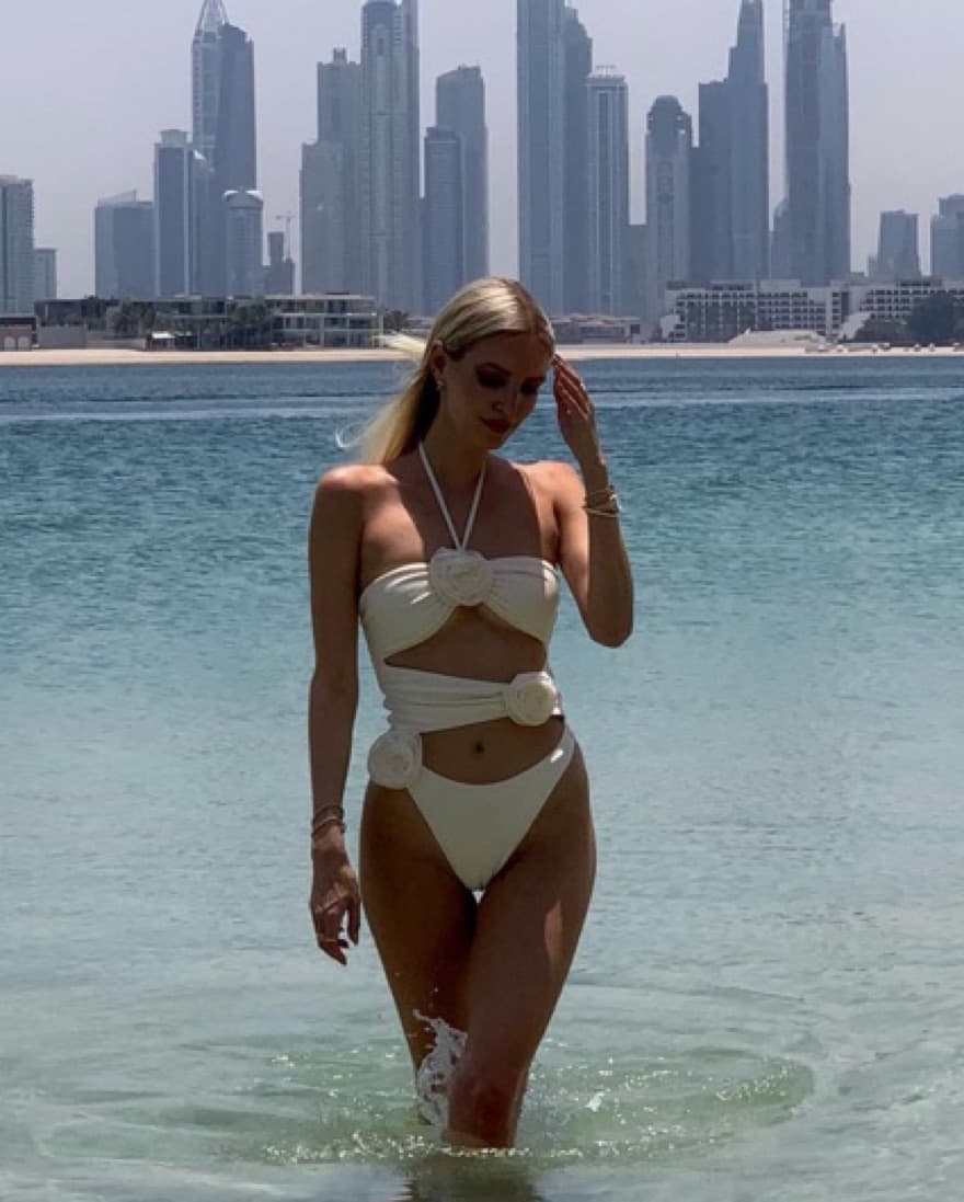 SAME Rose Cutout One Piece In Cream - Image 2