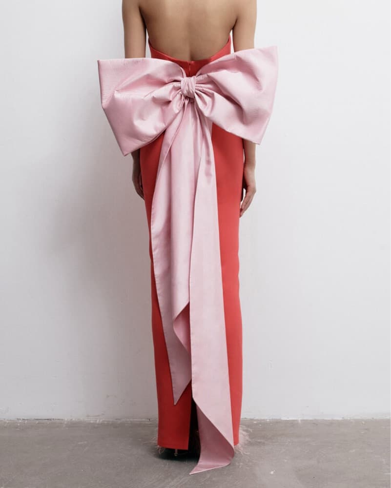 Vera Satin Maxi Dress With Bow - Image 6