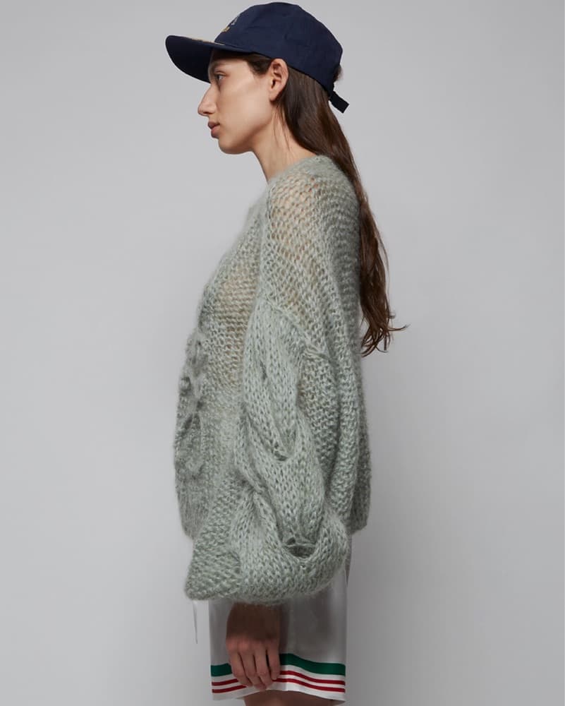 Loewe Anagram Mohair Sweater-Pale Green - Image 5