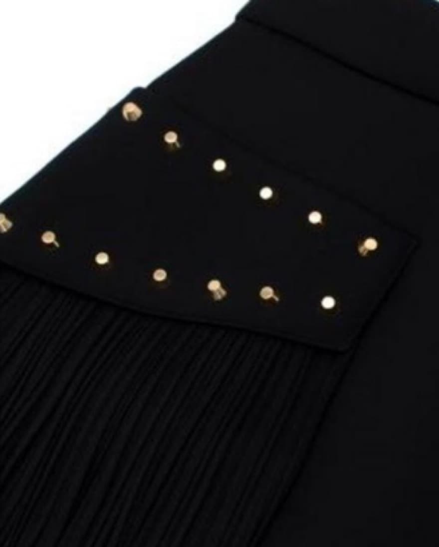 Versace Black Studded Skirt - Image 2