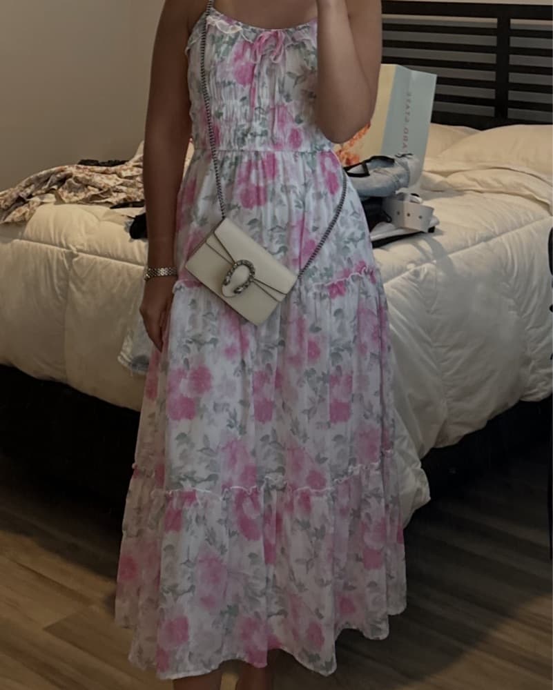 Pink Flowery Dress  - Image 1
