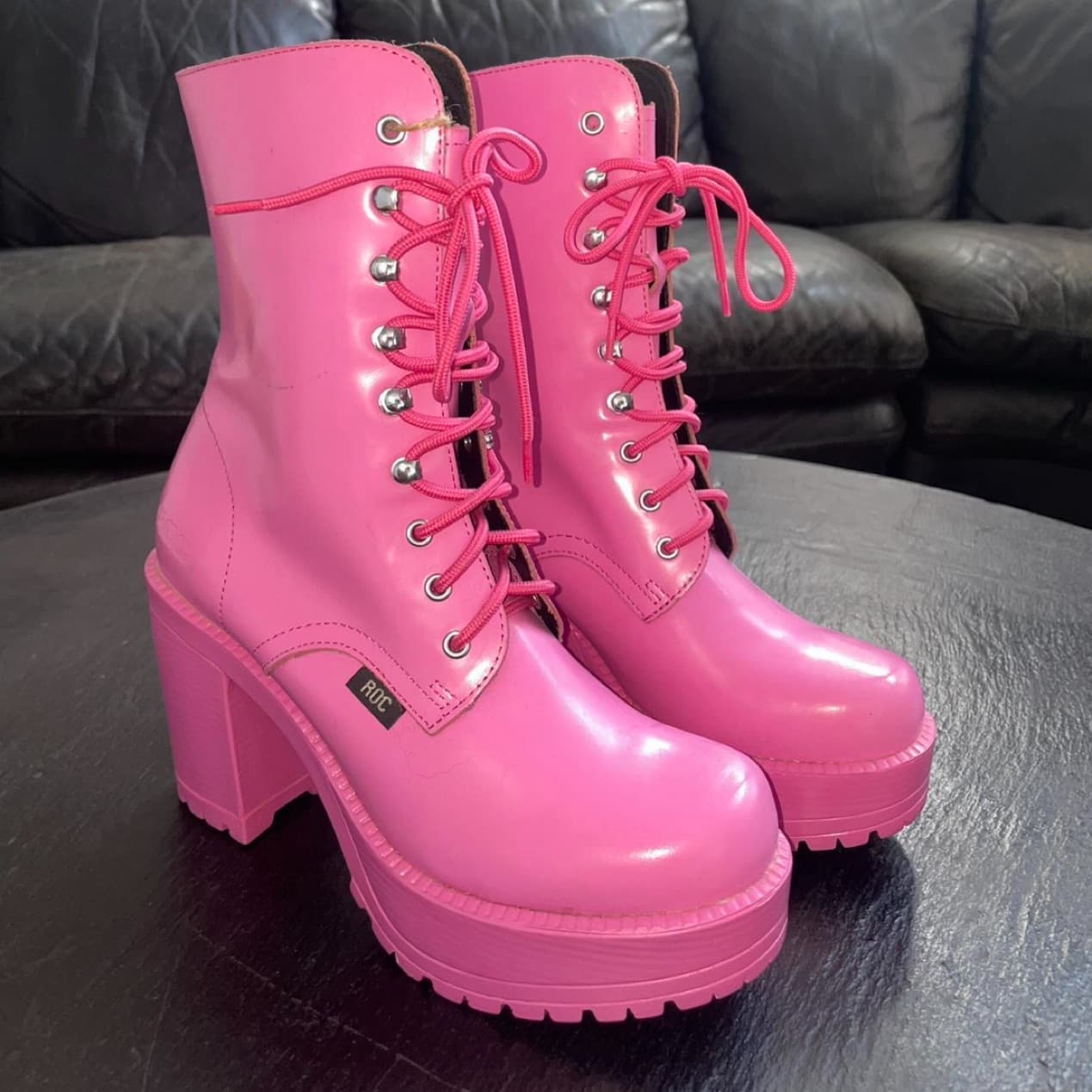 ROC Australia Pink Lace Boots - Image 1