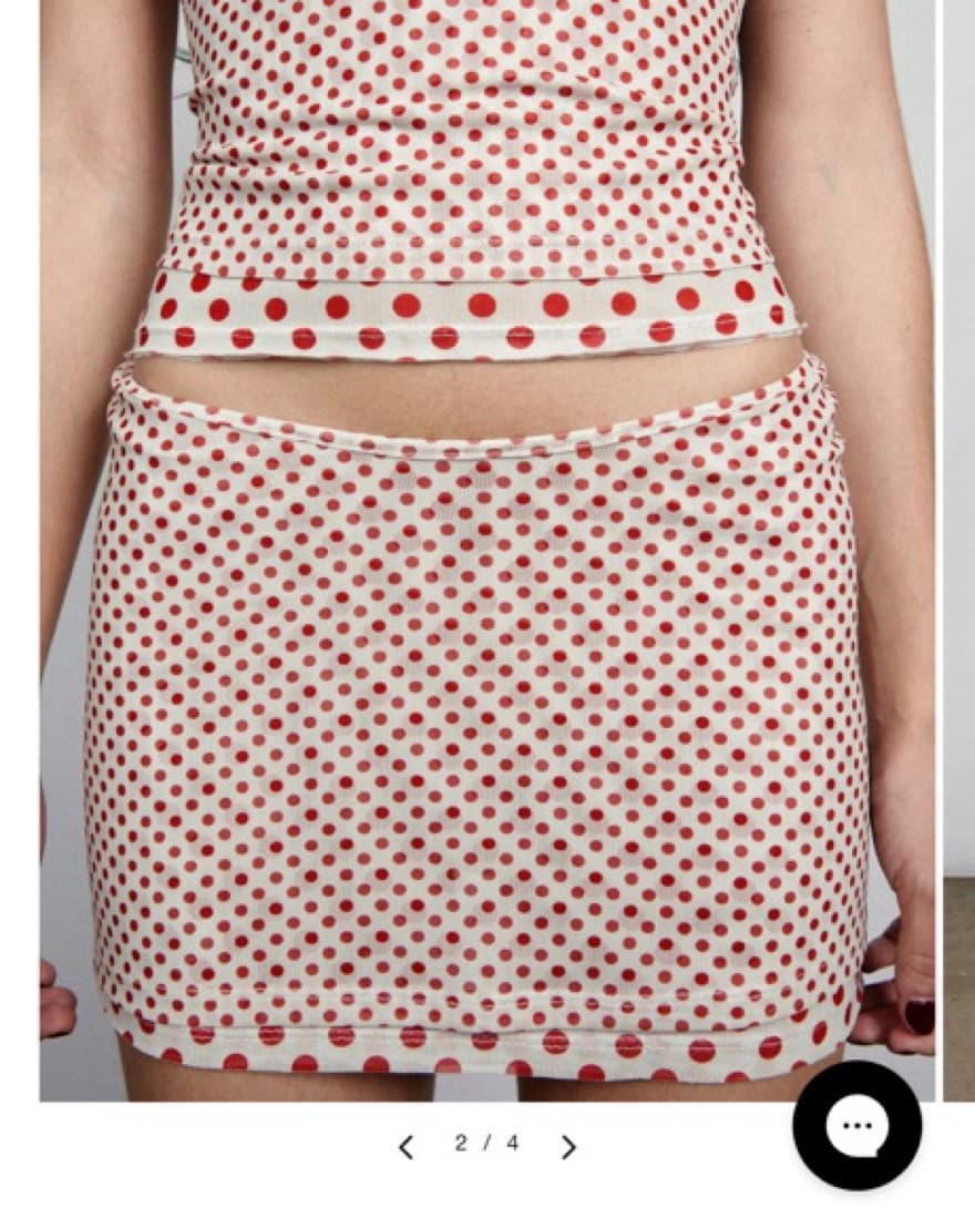 Miaou ELEKTRA SKIRT - WHITE POLKA DOT - Image 2