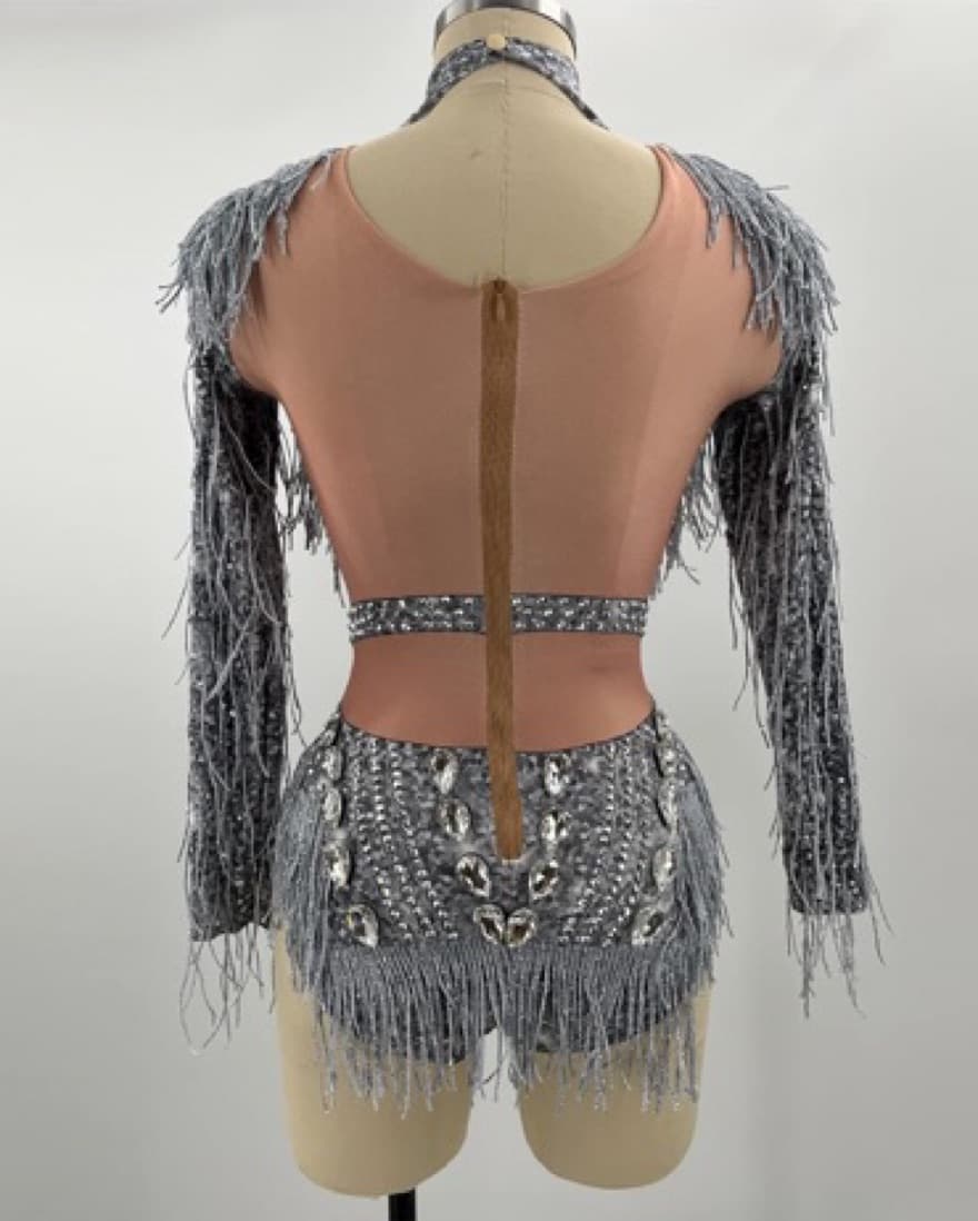 Fringe Crystal Bodysuit - Image 3