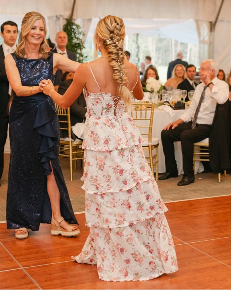 White Floral Maxi Dress Wedding - Image 3