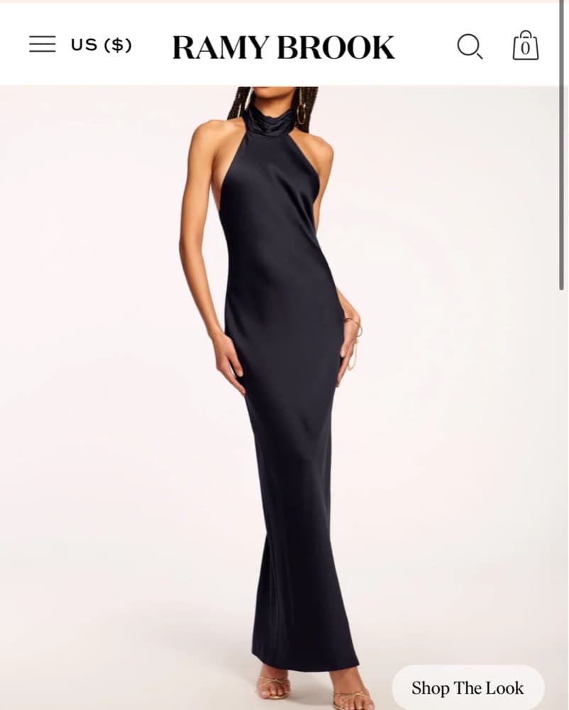 Ramy Brook Tatiana High Neck Satin Gown - Image 5