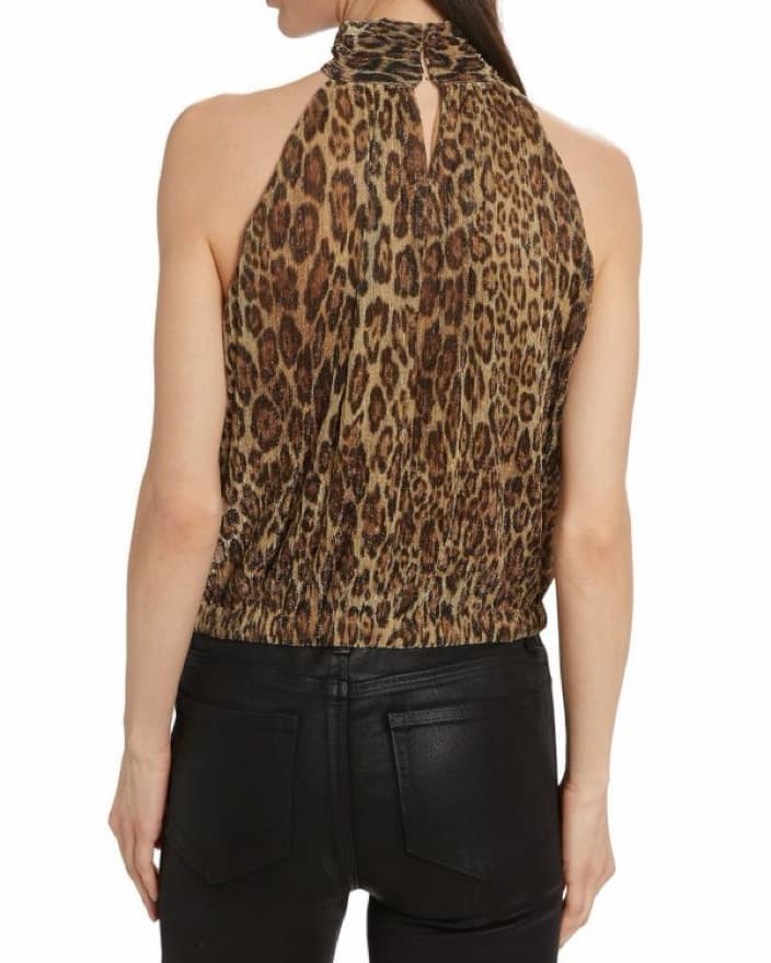 Ramy Brook Leopard Sleeveless Halter Top - Image 3