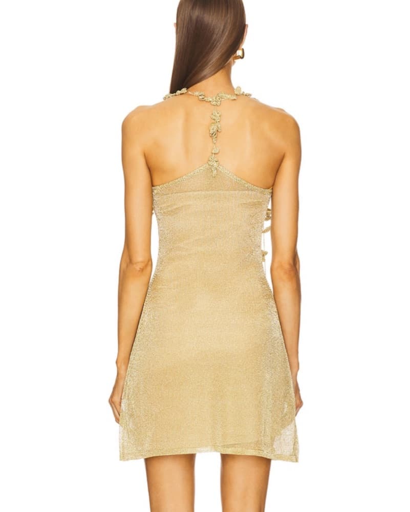 cult gaia Alonza Gold Dress XXS - Image 4