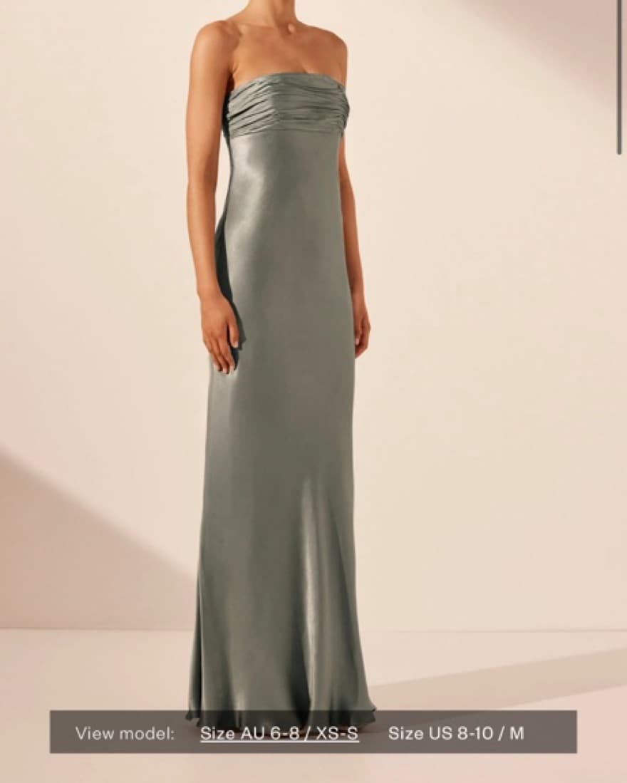 La Lune Strapless Maxi Dress - Sage  - Image 1