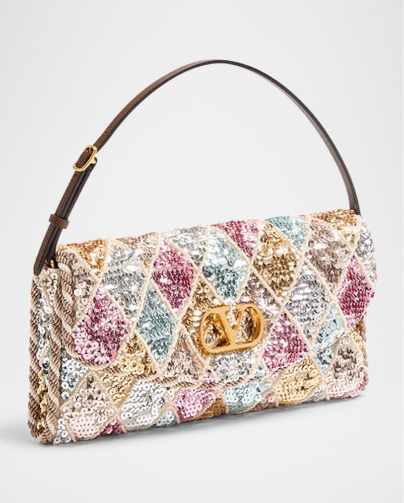 Valentino Vain Diamond Sequin Bag - Image 5